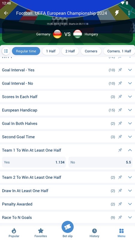 1xBet : liste détaillée des marchés de paris