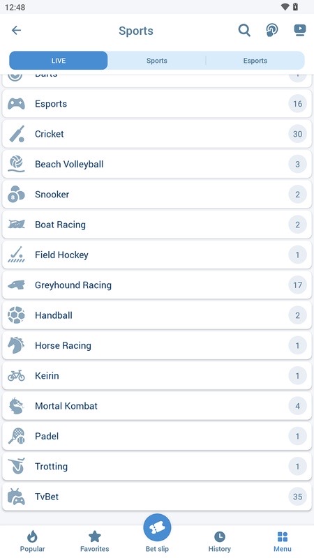 1xBet : catalogue des sports disponibles